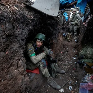 Ukraine soldier in trench