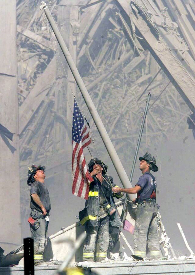Raising the Flag at Ground Zero 9/11/2001 (credit: Thomas E. Franklin)