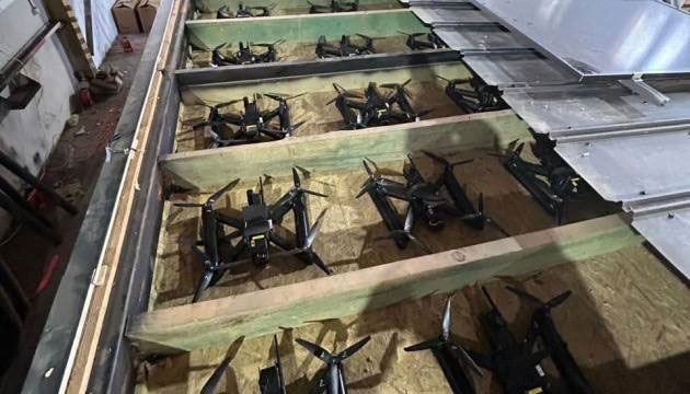 Ukrainian drones in false containers
